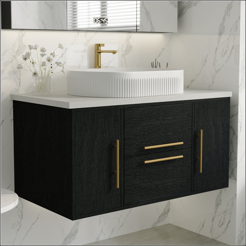 Meuble-lavabo mural 39,4 po avec lavabo vasque