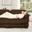 Canapé surdimensionné de 120,4 pouces à 3 places Cloud Couch, canapé modulaire moderne et minimaliste, coussins de siège épais et confortables, tissu en velours côtelé respirant pour le salon-1509369506-1509369517