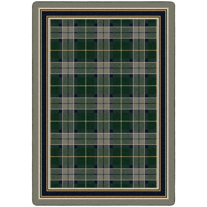 Alminus Signature Magee Tartan Sage Plaid Area Rug, Rectangle 5'4" x 7'8"