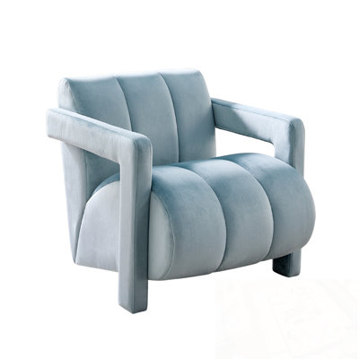 Velvet Accent Armchair with sturdy legs