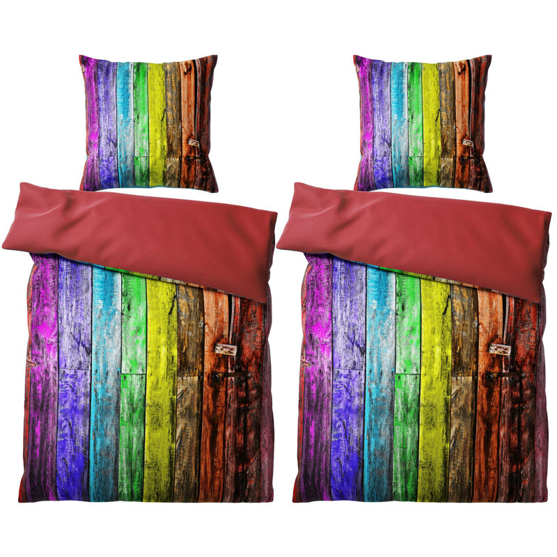 Cotton Striped Duvet Cover Set with Pillowcases Included