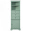 Armoire triangulaire haute avec 3 tiroirs et tablettes réglables, armoire d'appoint-1372257181