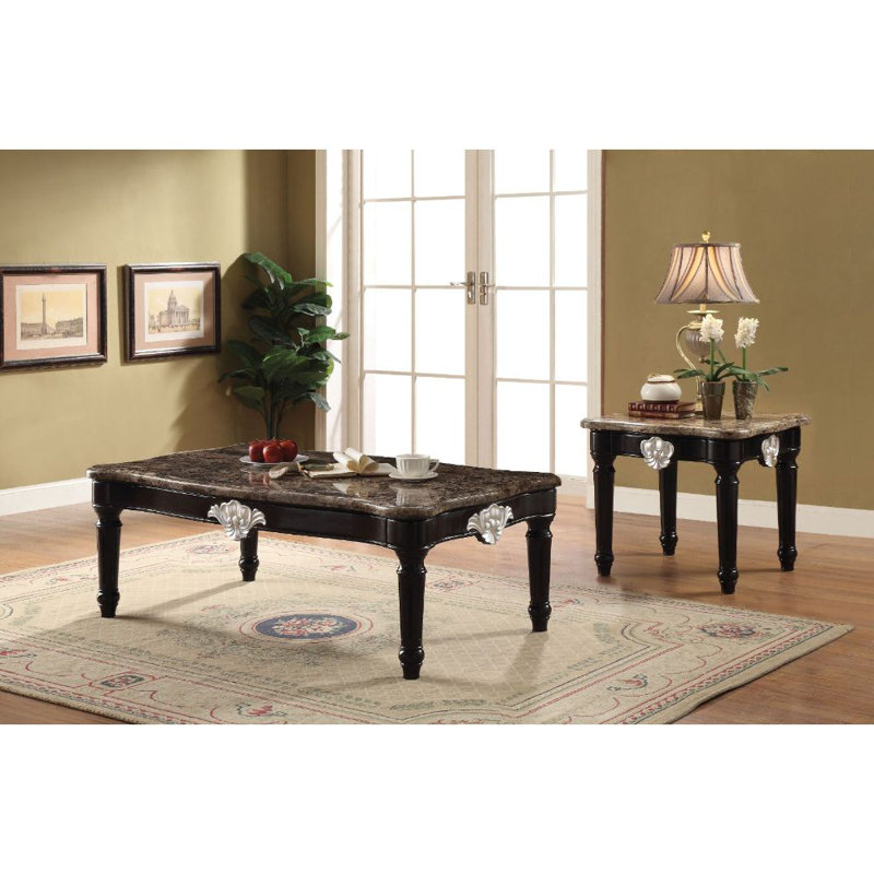 Table basse à 4 pieds Moesha, Marbre naturel