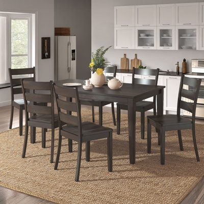 Alexa-Mae 6 - Person Solid Wood Top Four Leg Dining Set