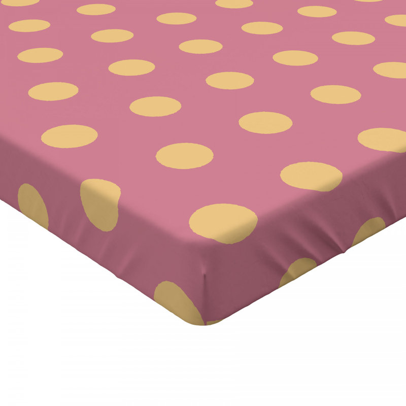 Microfiber Fitted Sheet, Pink Polka Dots, Full Fitted Sheet