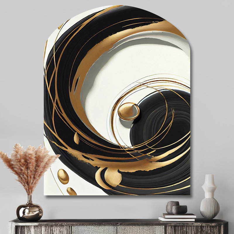 «Marguerite», art mural asymétrique en marbre blanc, impression sur métal arche blanche, H 43 po x l 33 po