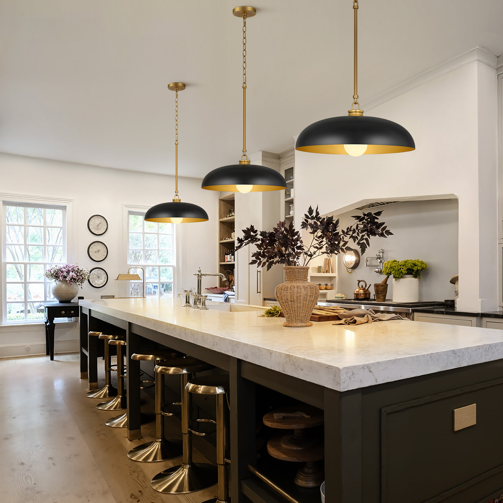 Lysander Dimmable Dome Single Light Pendant, Matte Black