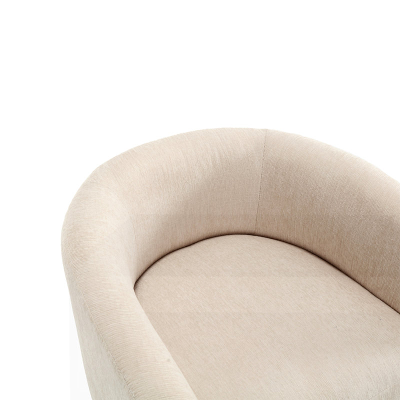 Chaise d'appoint rembourrée Mid-Century, Beige