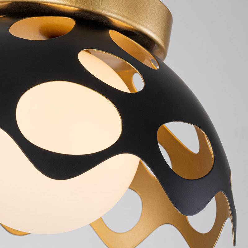 Pebbles Pendant, Satin Black, 5" H x 10" W x 10" D