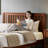  Solid Wood Queen Bed With Grille Headboard, Walnut