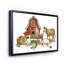 «Farm House With Goose Chicken Cow Pig And Haystack», reproduction sur toile flottante-59633433-59633417