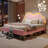 Landover Full Upholstered Platform Bed with LED Cloud-Shaped Headboard, Pink-2054887754-2054887756