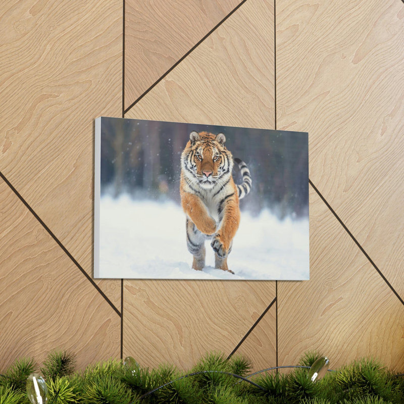 Tigre de Sibérie, chasse au tigre de Sibérie à la chasse, reproduction d'art mural, H 12 po x l 18 po