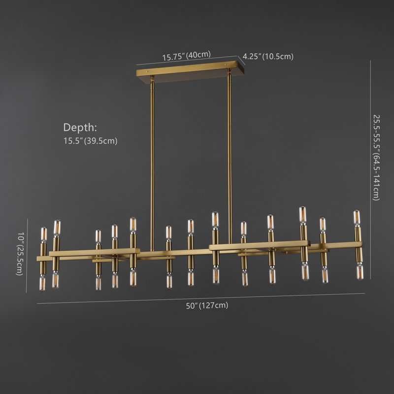 Mazelina 26 - Light Dimmable Modern Linear Chandelier