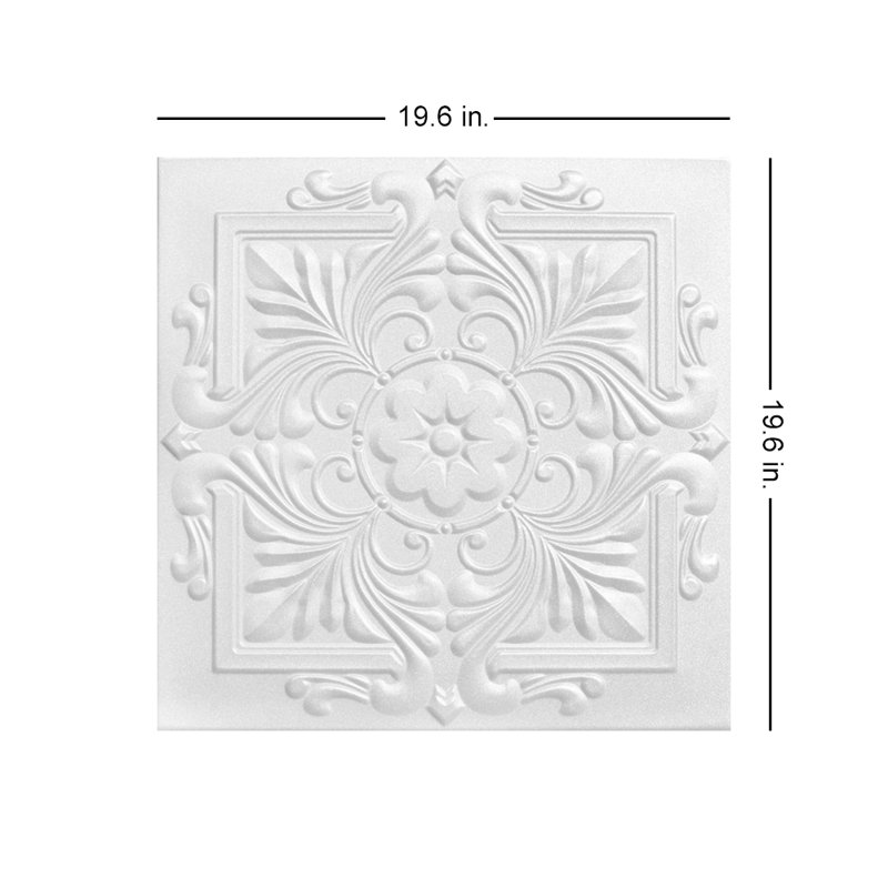 Carreau de plafond en polystyrène à collage 1,6 pi x 1,6 pi Victorian