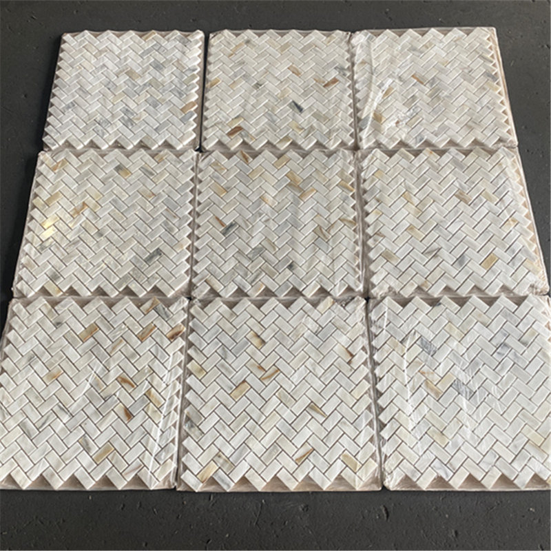Calacatta 11" x 11" Marble Mosaic Tile, LIght Gray