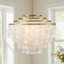 Lustre cylindrique à 5 niveaux moderne Glam Coastal
