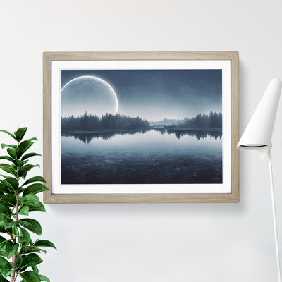 XH1022-6085X Modern Forest Lake 1 Piece Single Picture Frame Wall Art