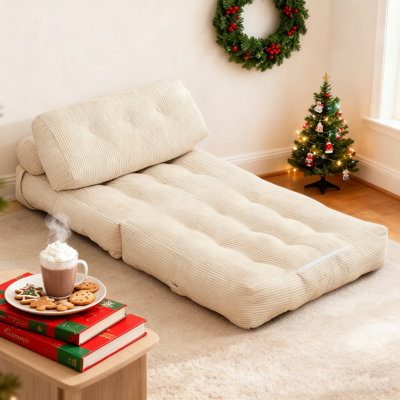 Folding Sofa Bed Convertible Sleeper Chair with Pillow, Portable Floor Couch for Small Spaces