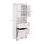 Grande armoire de salle de bain avec panier à linge, tablettes réglables-114234429