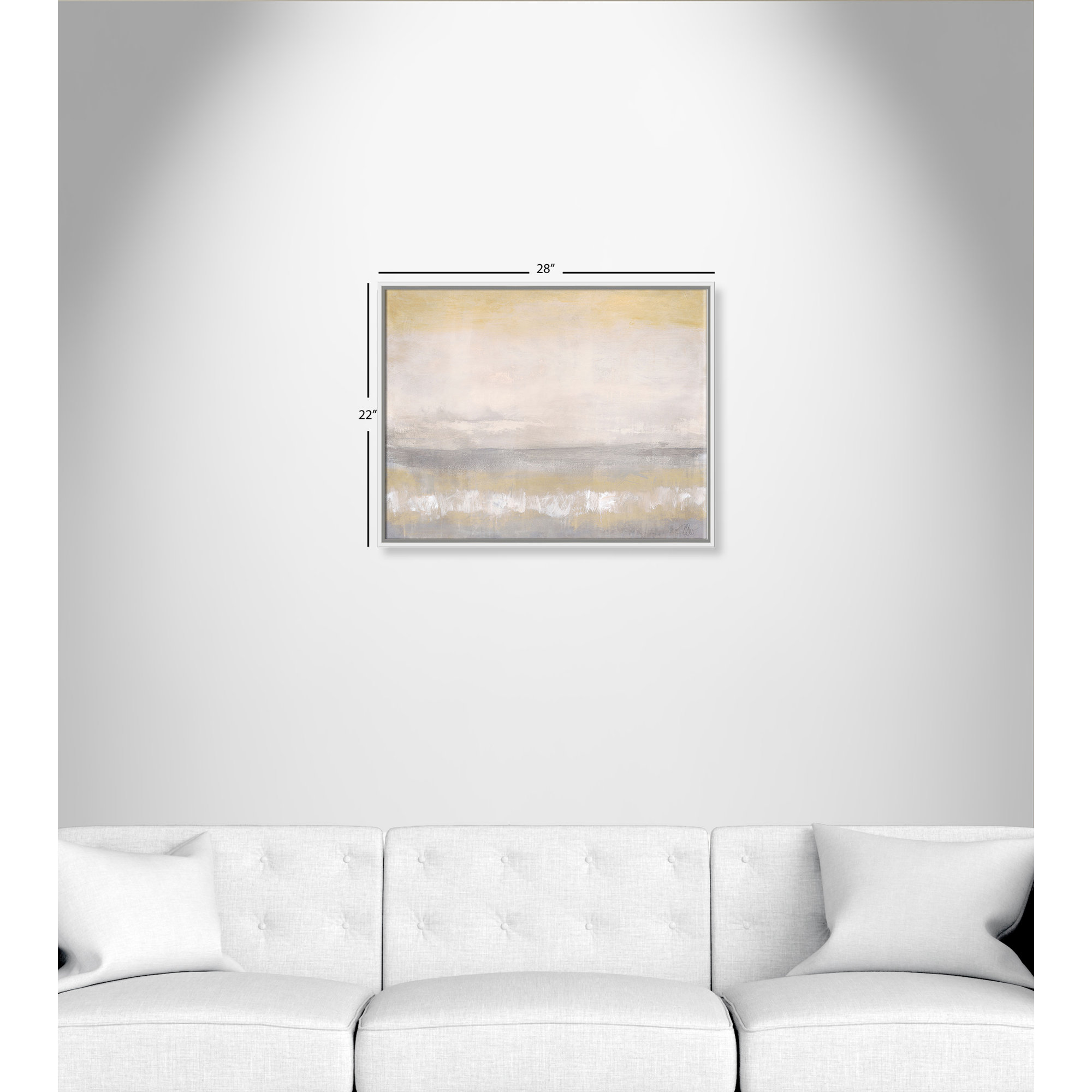 Morning Calm 2 - Floater Frame Painting Print on Canvas, White Framed, 22" H x 28" W x 2" D