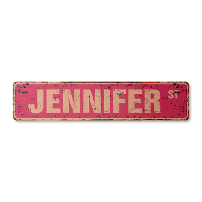 Plaque de rue en aluminium Jennifer