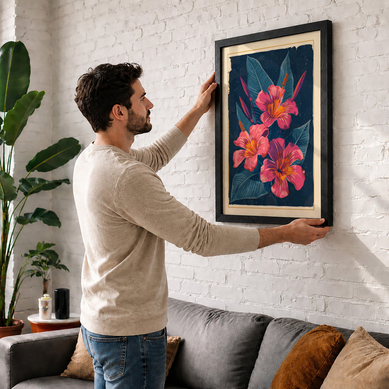 Luminous Blooms Botanical - Framed Print, Oak, A4 - 29.7 x 21.0 cm