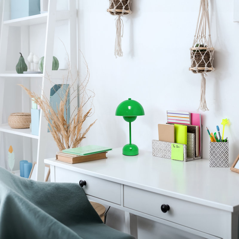 Simple Designs 11.8" Minhajul Dimming LED Touch Stick Lamp, Portable & Rechargeable,, Green