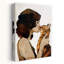 Tender Cat Kiss Romantic Contemporary Cat Wall Art Print 1 Piece Wrapped Canvas Wall Art-1382282657