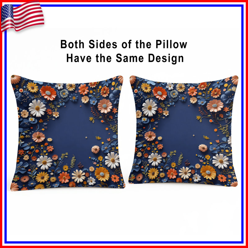 Coussin Floral, 18 x 18 inches