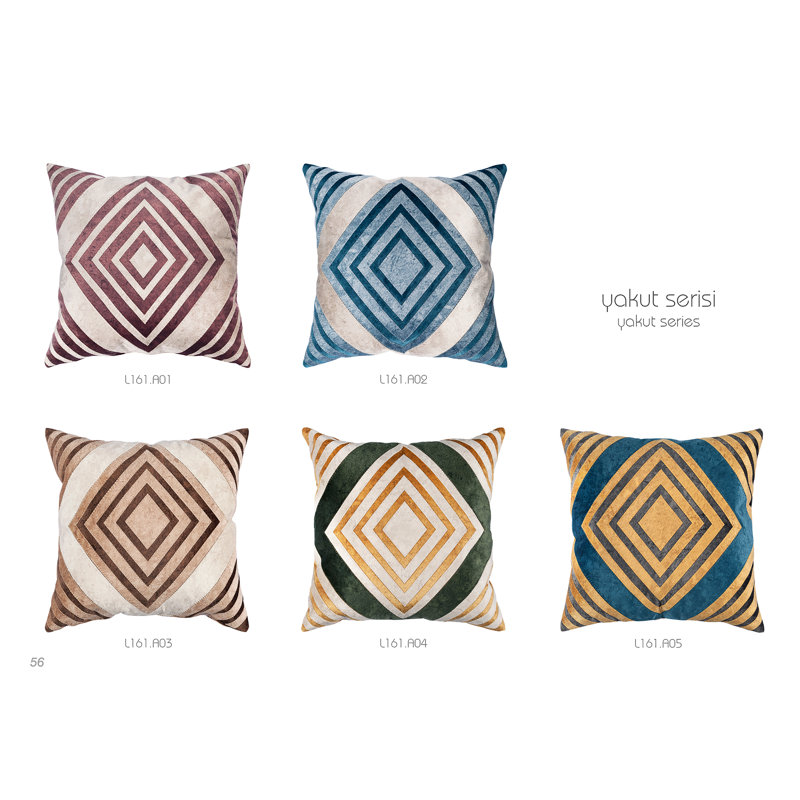 Yakut Square Throw Pillow Cover, Red/Grey