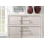 Commode 1 pièce style transitionnel à queue d'aronde anglaise à cinq tiroirs avec poignées courbées et finition blanche