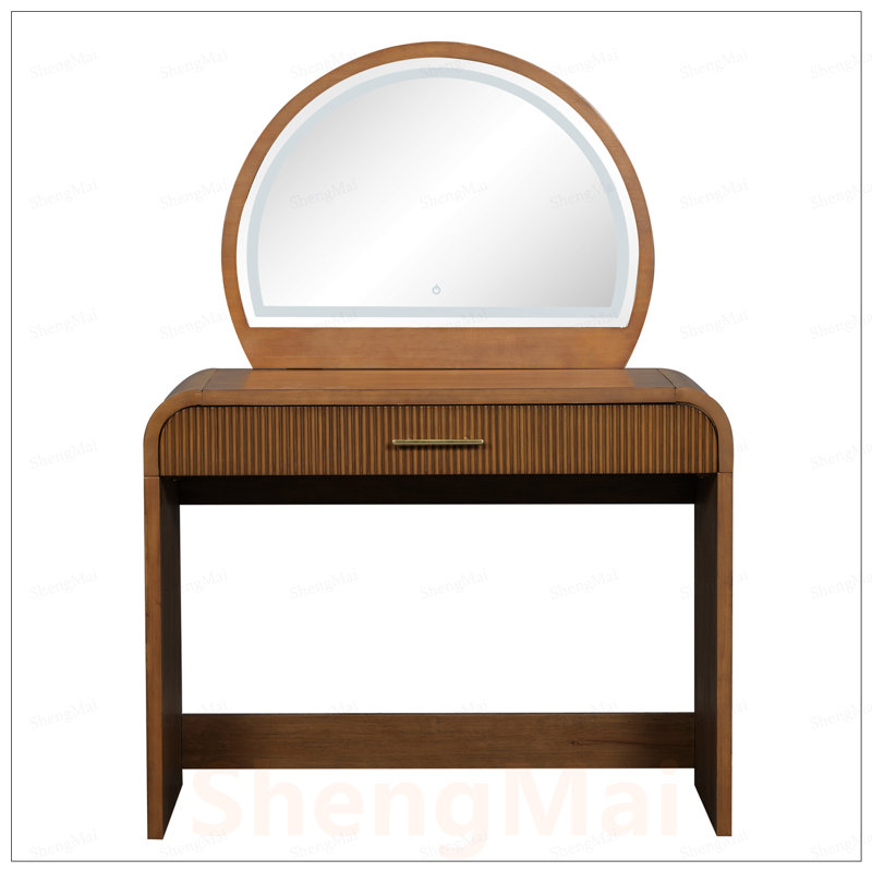 Élégante coiffeuse avec éclairage à DEL et écran tactile, tiroir spacieux pour le rangement et l'organisation de la chambre à coucher