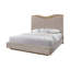 Grand lit tapissier avec tête de lit courbée élégante
