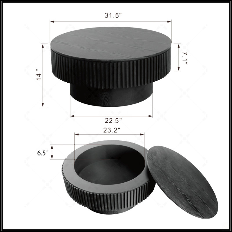 Table basse 31,5 po, Noir