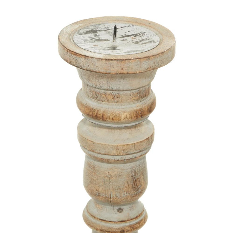 Colville 3 Piece Wood Tabletop Candlestick Set, Brown