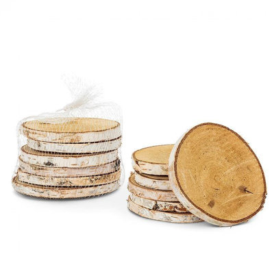 Ensemble de 6 sous-verres en bouleau naturel