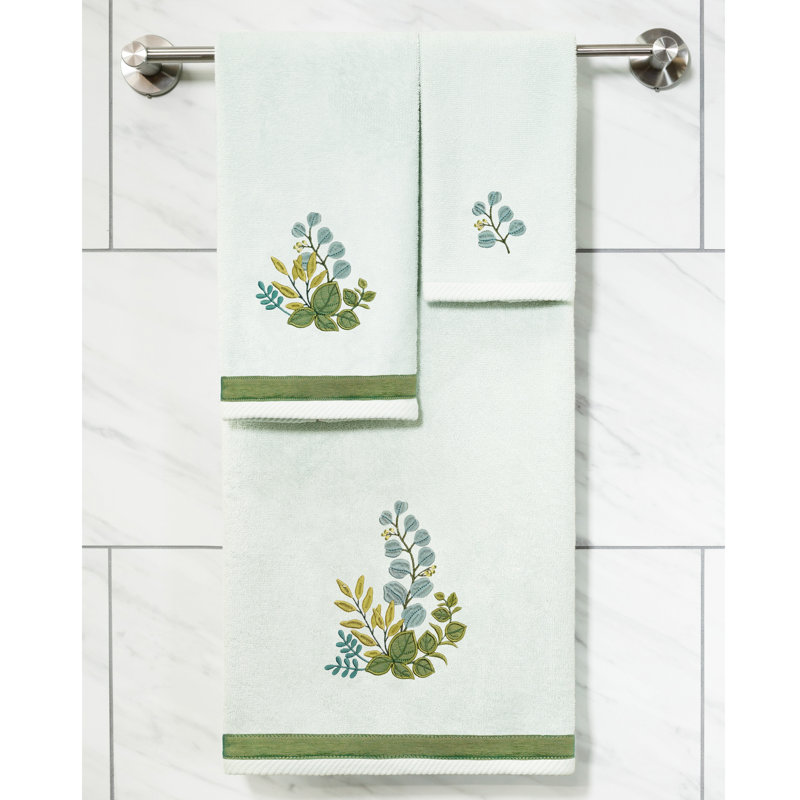 Ensemble de serviettes 3 pièces Botanica, Turquoise