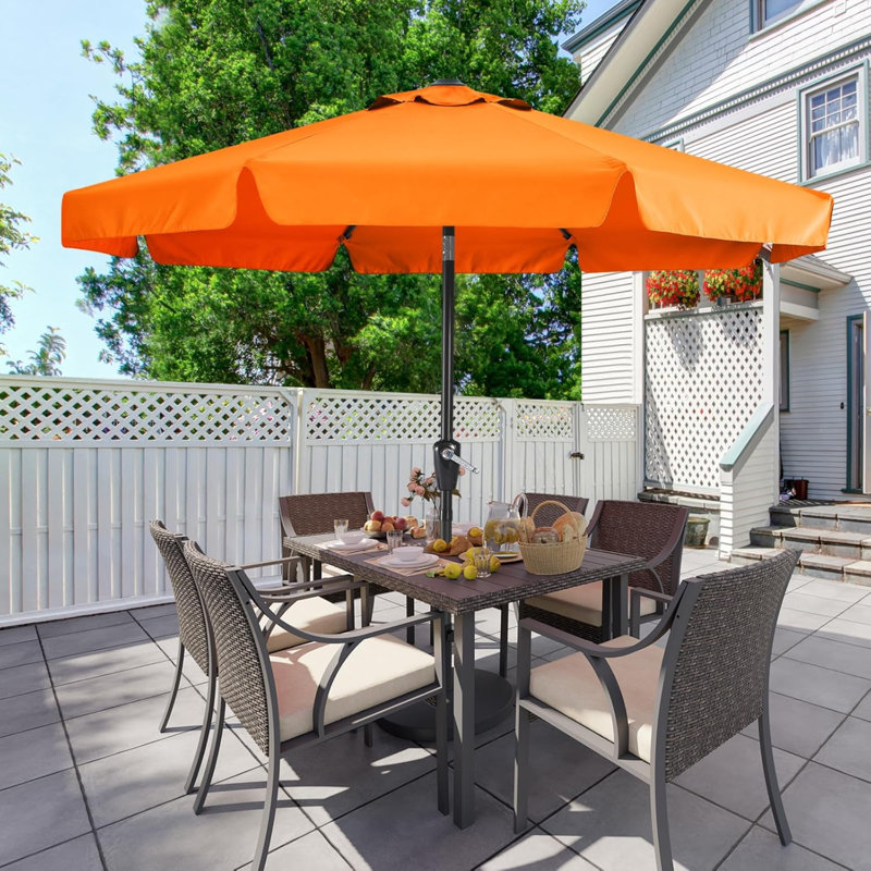 Carmilla 230 cm W X 5 cm D Tilt Market Parasol with Crank Lift, 270 cm W x 5 cm D, Turquoise