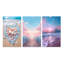 Cœur rose et turquoise sur la plage - ensemble de 3 reproductions-1901612074-1901612078