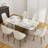 Shivani 6 - Person Sintered Stone Tabletop Dining Table Set With Upholstered PU Leather Chairs-1812161119-1826485944