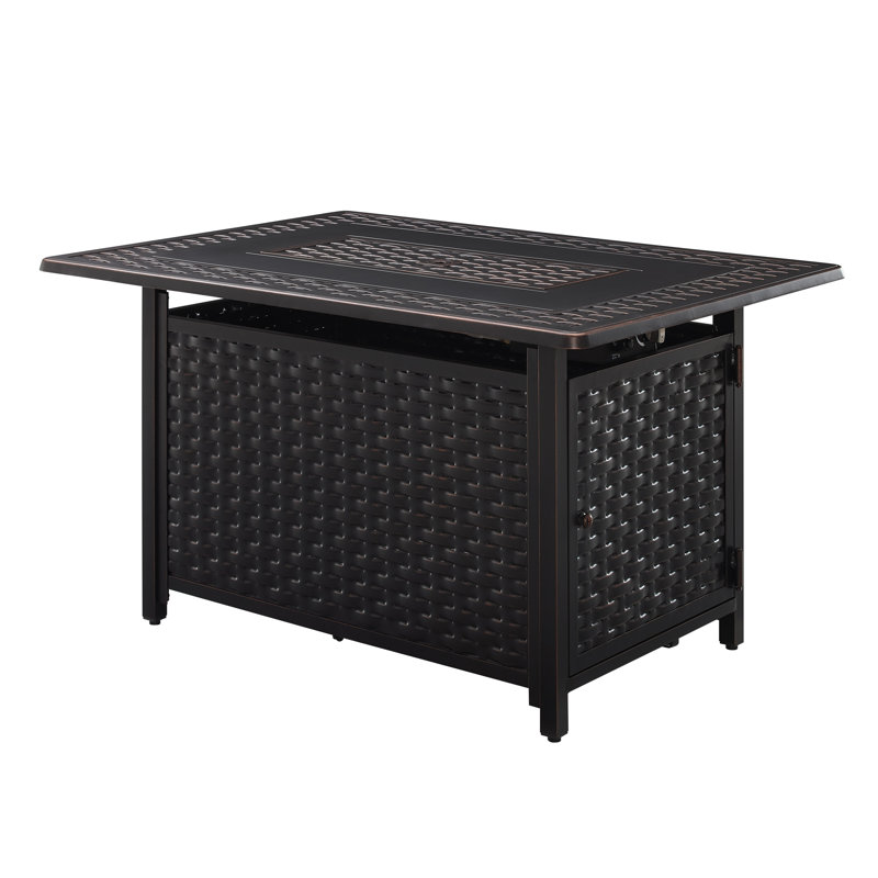Bedeau Rectangle Aluminum Propane Smokeless Fire Pit