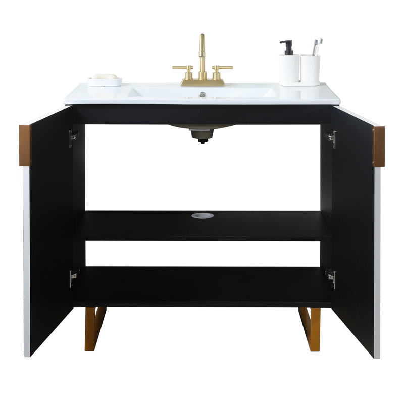 Ensemble de meuble-lavabo simple blanc 36 po, Central, 36"