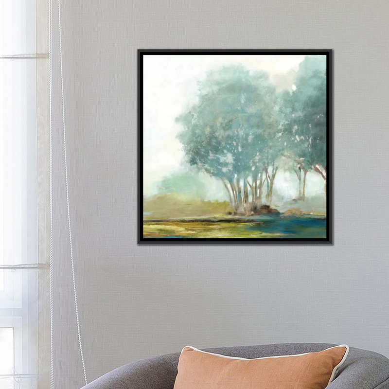 «Blueberry Hill II, Square», reproduction sur toile, H 18 po x l 18 po x P 1,5 po, Toile avec cadre noir, Pas de tapis