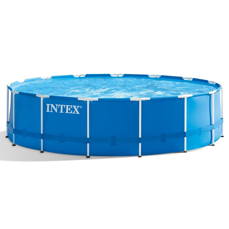 Intex Metal Frame Round Above Ground Swimming Pool w/Pump, 10' x 30", Blue