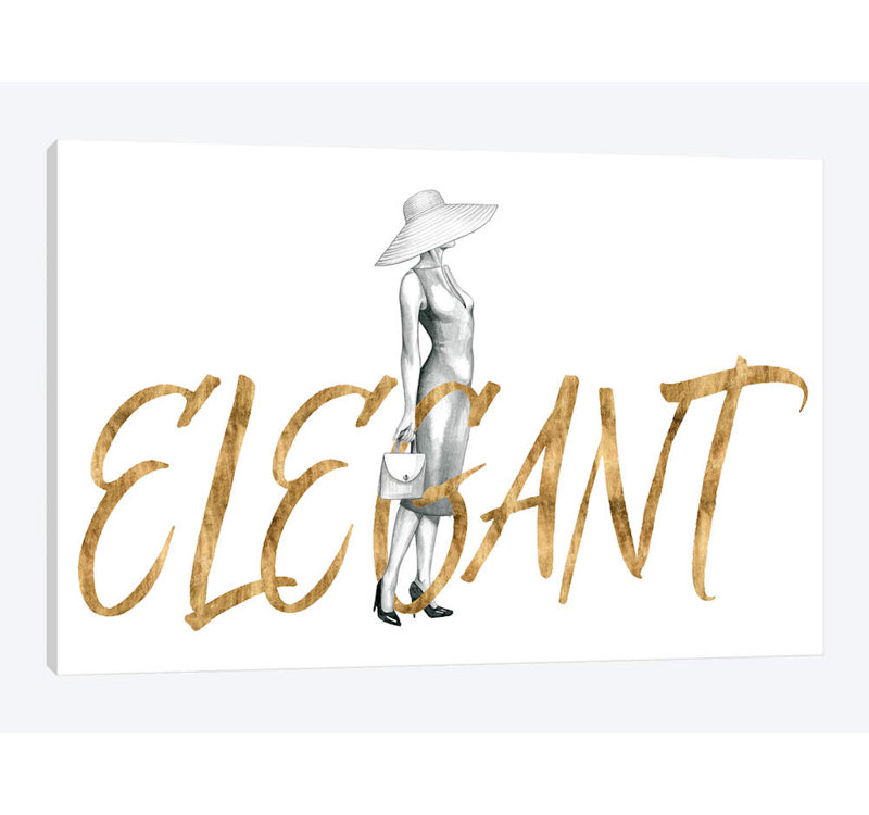 « gilded mode figures iii », impression sur toile, H 8 po x l 12 po x P 0,75 po, Toile tendue, Pas de tapis