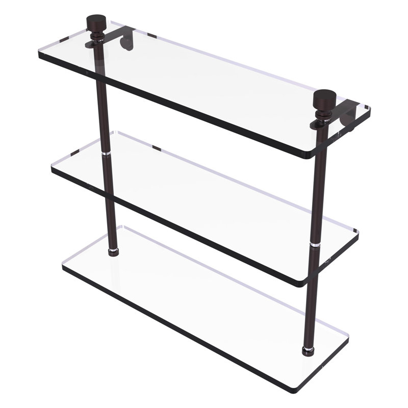 Ballenas 3 Piece Tiered Shelf, Antique Bronze, 15" H x 16" W x 5" D