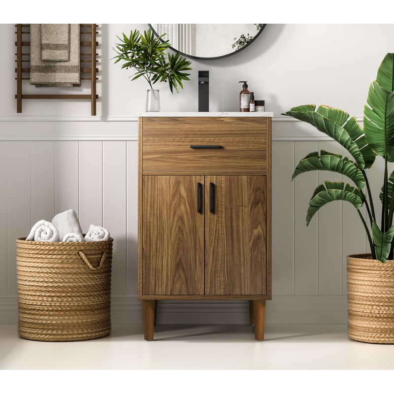 Meuble-lavabo simple 20 po Chandler, Noyer brun