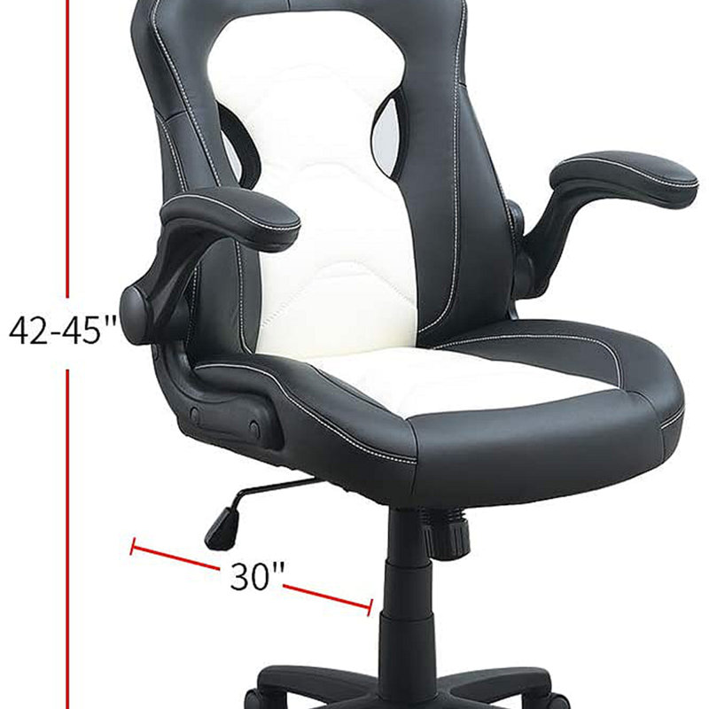 Office Chair Upholstered 1Pc Comfort Chair Relax Gaming Office Chair, White