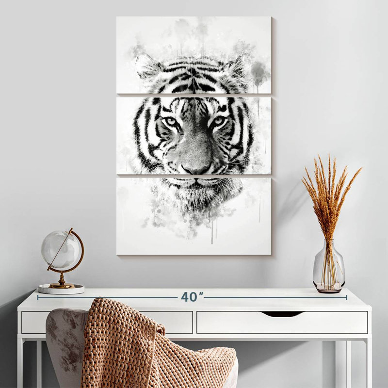 Brampt Tiger Head Black And White